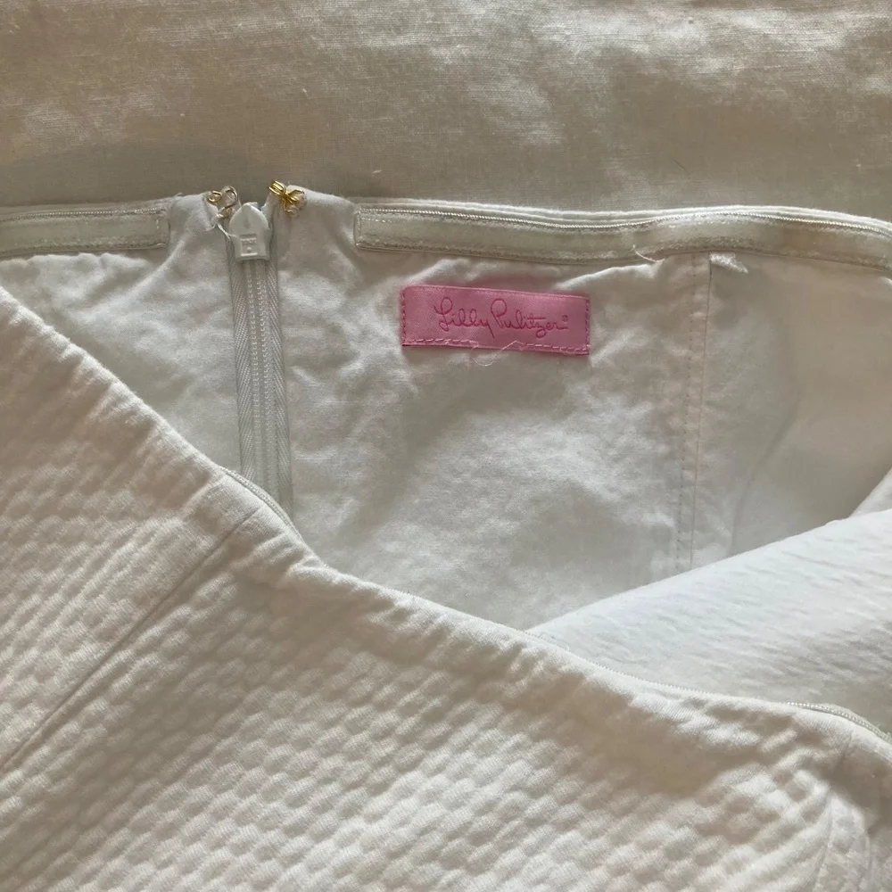 Lilly Pulitzer White Strapless Dress with Blue Floral Border - Picture 3 of 3